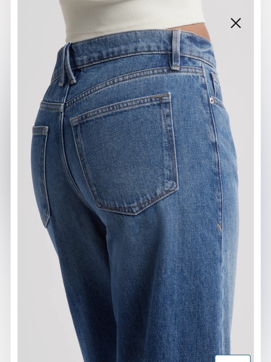 Good American Good Barrel Relaxed High Rise Wide Tapered Denim Jeans 4 27w/32L - Picture 5 of 17